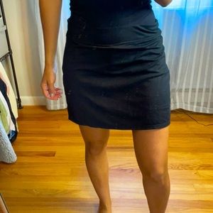 Black cotton golf skort